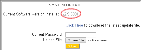 Look Up Softare Version from System Update Page