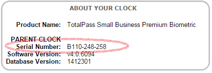 Look Up Serial Number - About Your Clock