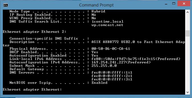 up a Direct Connection using a USB to Ethernet Adapter – Icon Time